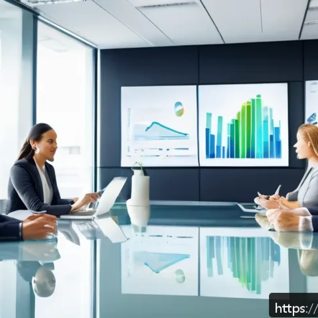 PM을 위한 클라이언트 기대치 관리 - A professional business meeting scene in a modern office setting, showing a diverse team of project ...