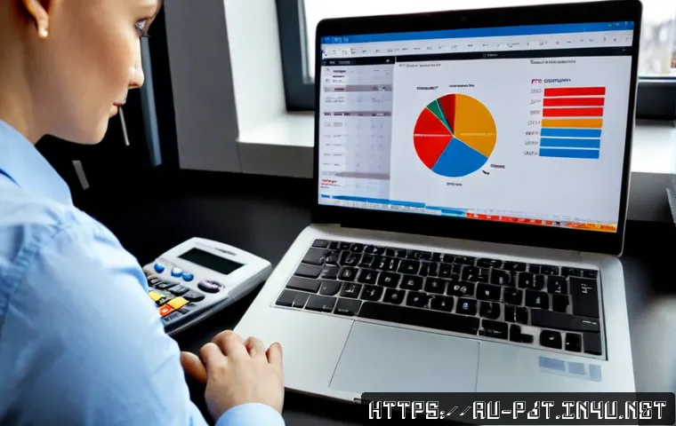 PM을 위한 예산 관리 팁 - Photorealistic project manager reviewing a monthly budget at a clean modern desk in a Moscow office,...